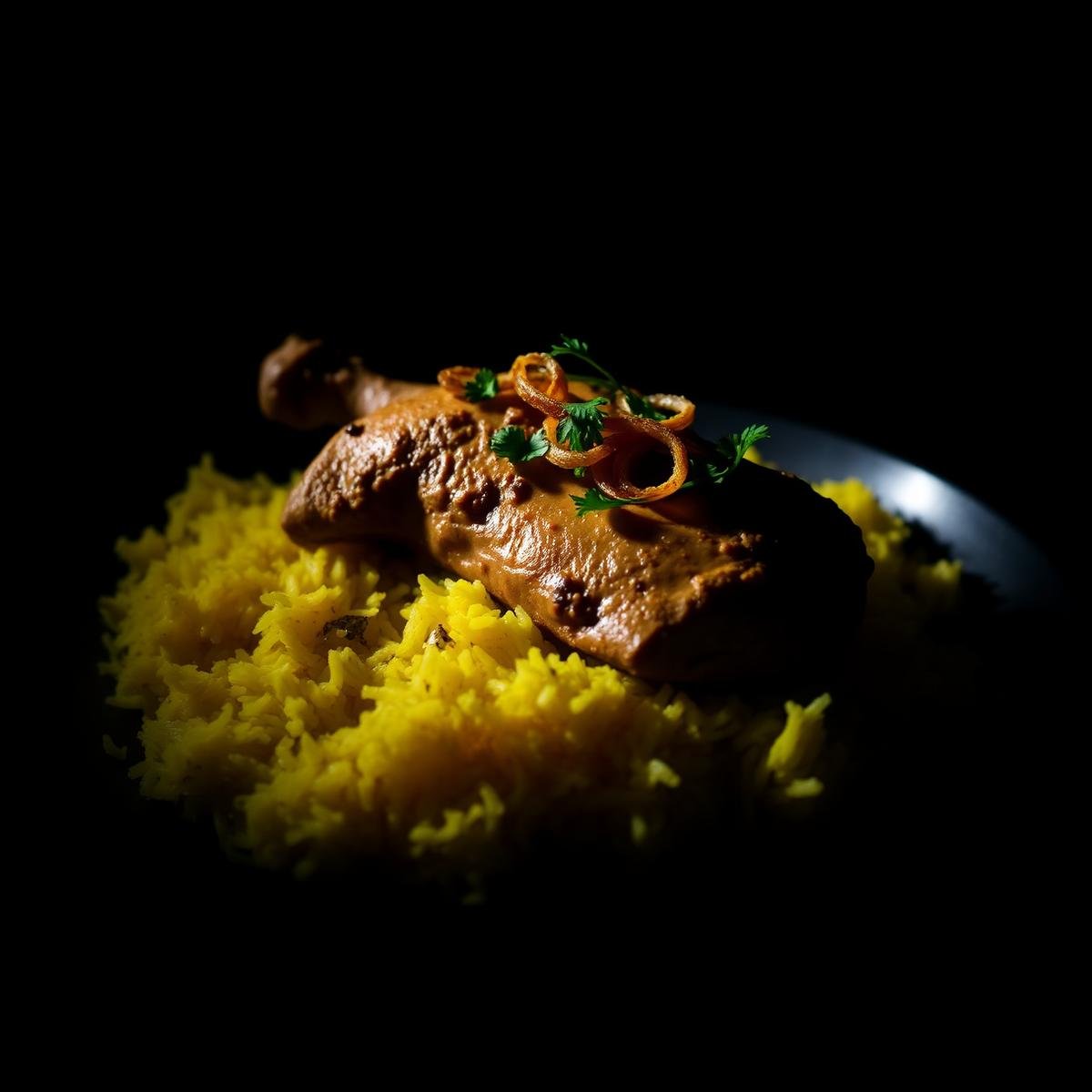 Chicken biryani plate